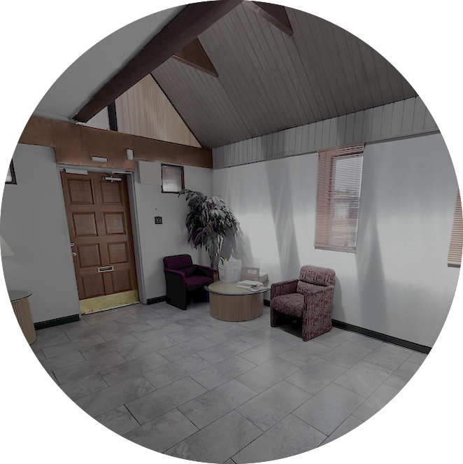 round image of the waiting room.